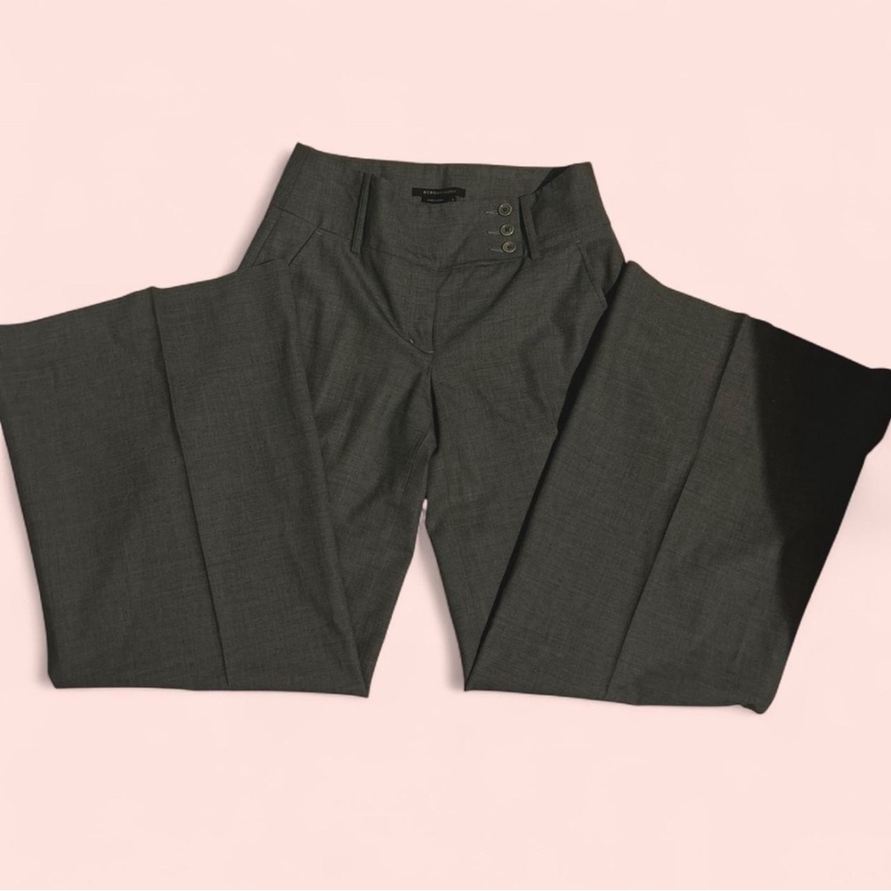 BCBGMaxAzria Charcoal Gray Wide-Leg Trousers